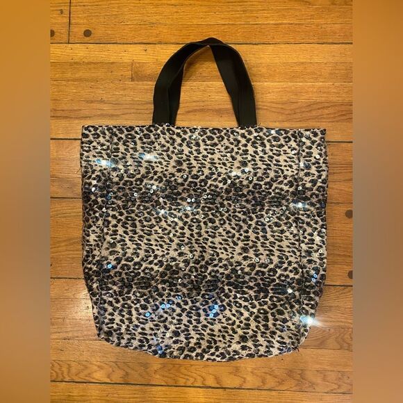 Animal print bag ANTHROPOLOGIE BAILEY 44 Oh So Fly Leopard Sequin Tote Bag NWOT - Picture 1 of 7